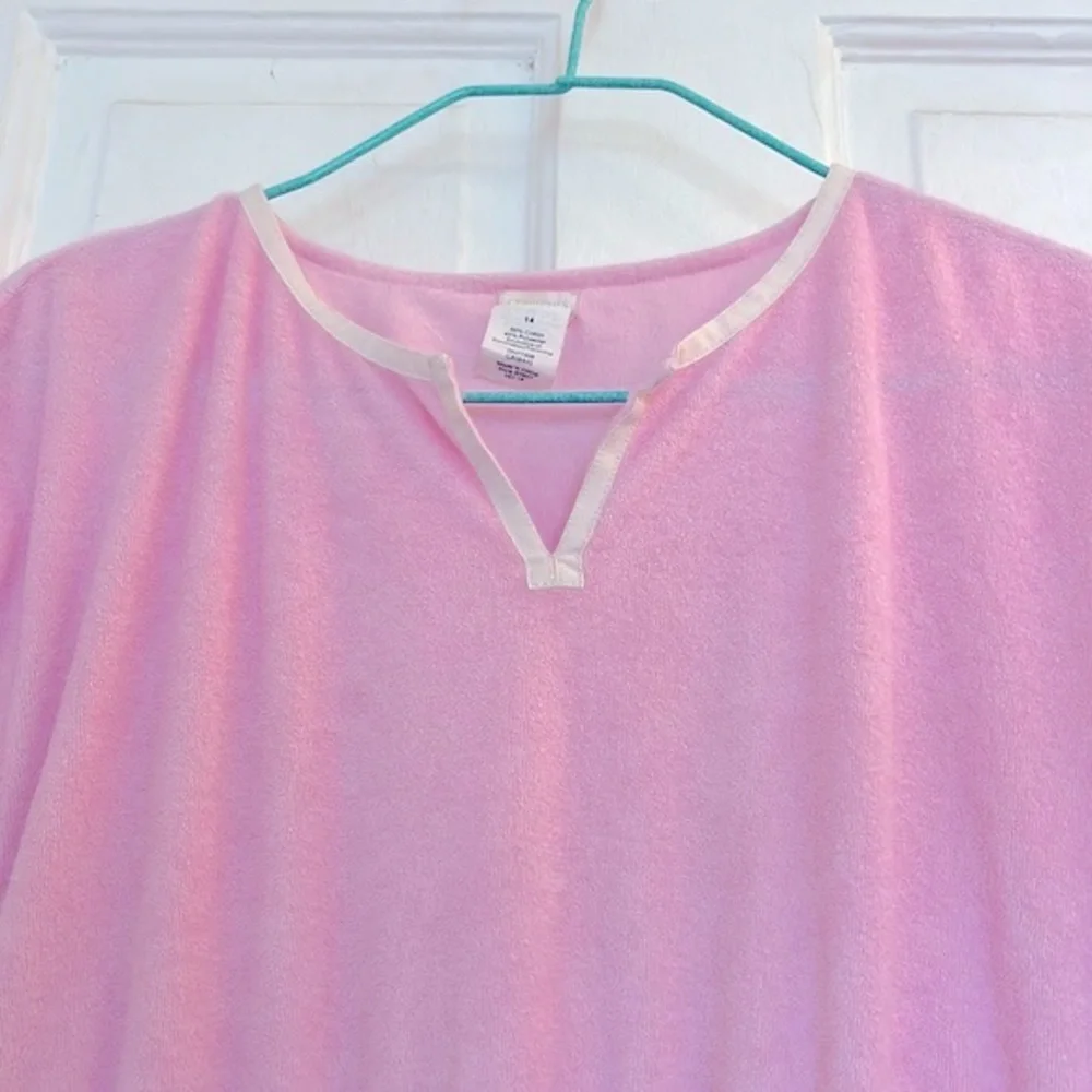 Crewcuts girls pink terrycloth coverup dress in size 14